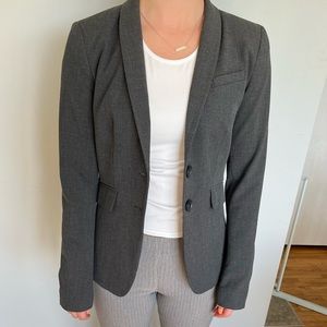 Grey womens suit jacket / blazer with stretch floral lining.